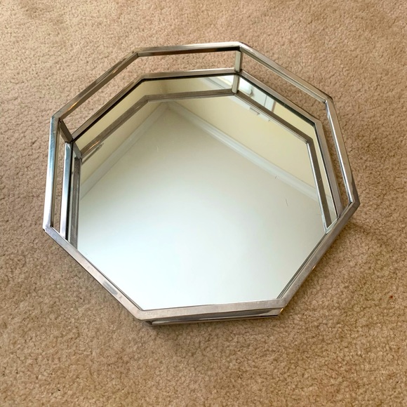Bath Contemporary Silver Mirrored Vanity Tray Poshmark